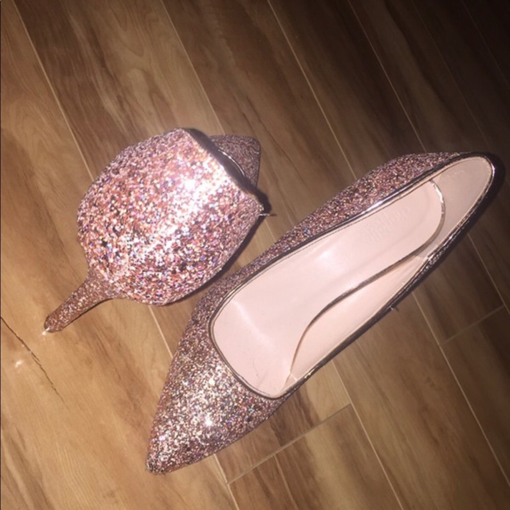 Rose gold glittery heels